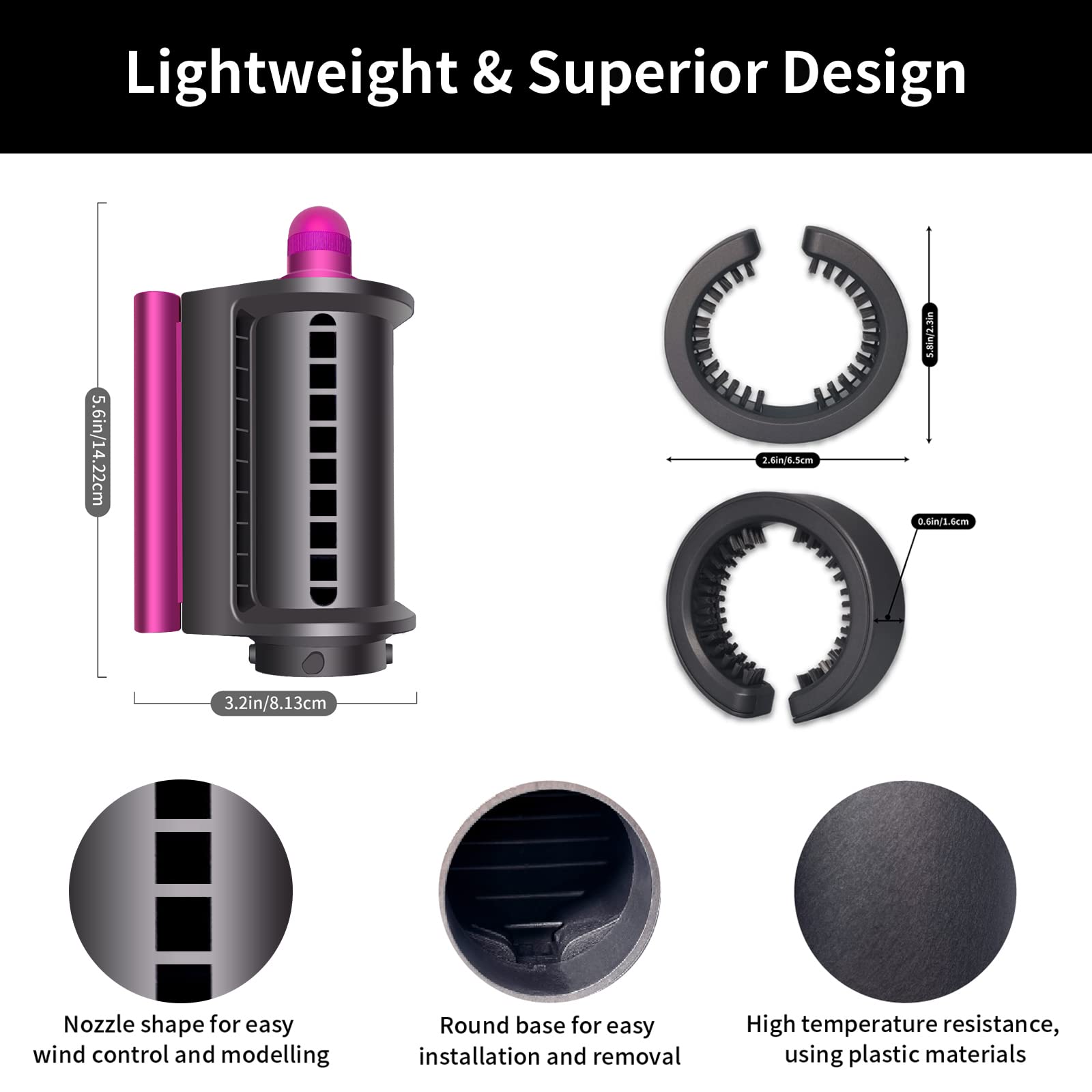 Anti-Flight Flyaway Attachment Nozzle Compatible with Dyson